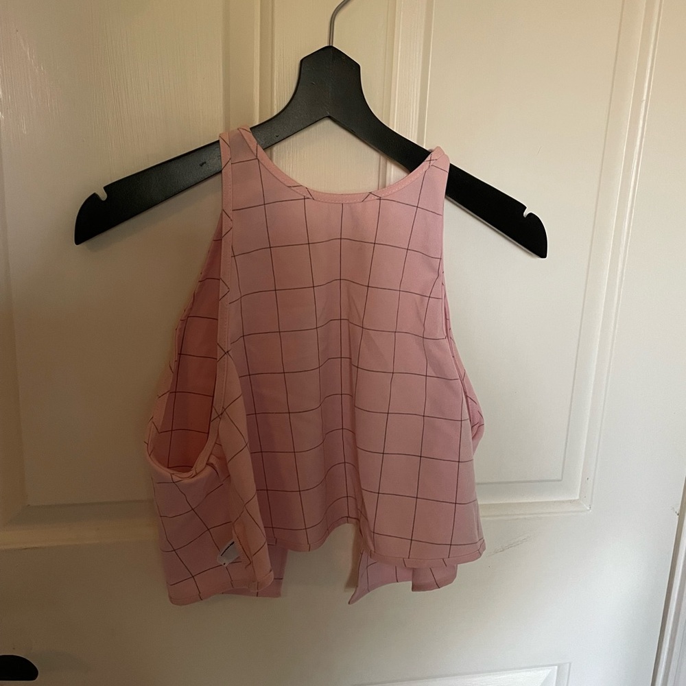 pink grid top from american apparel